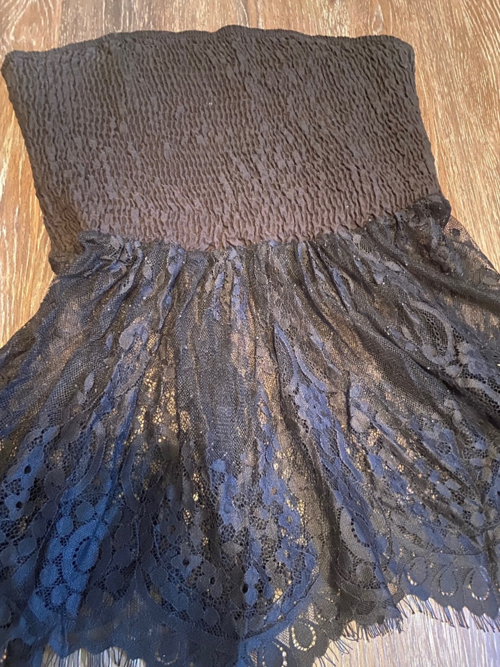Black lace smoked top